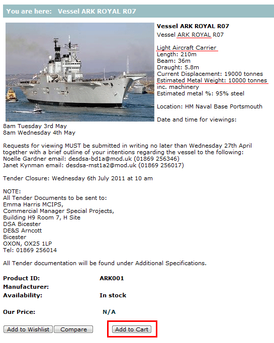 HMS Ark Royal Add To Cart HMS Ark Royal Add To Cart